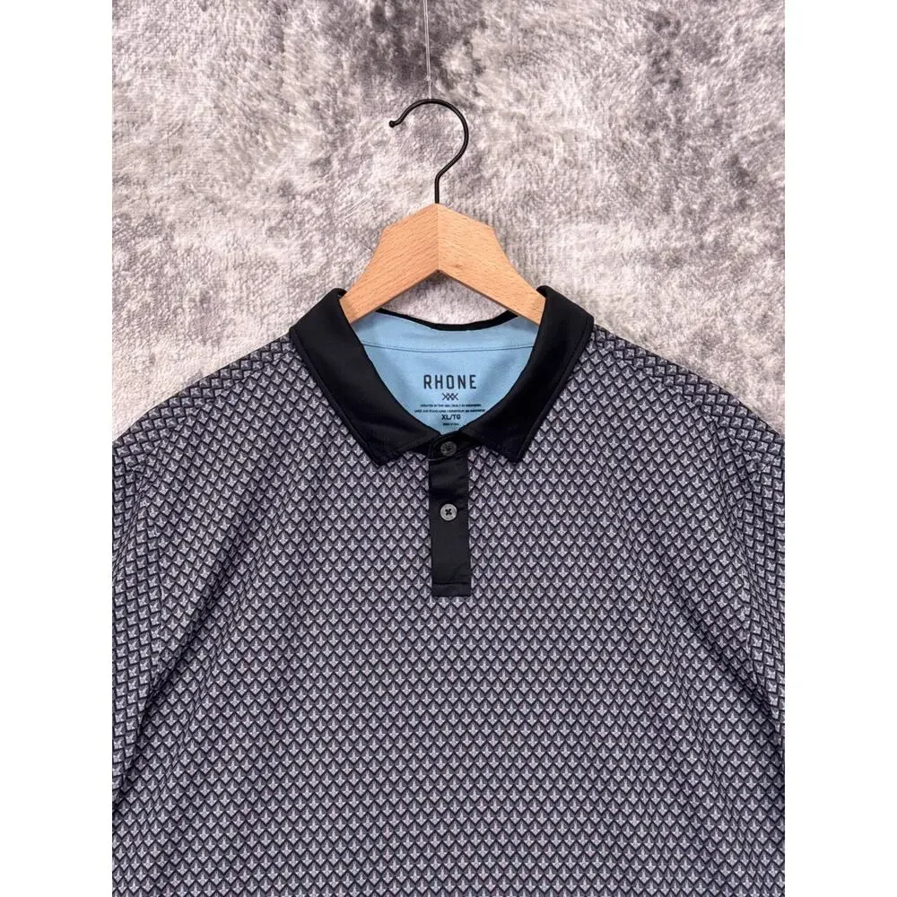 Rhone Golf Sport Polo Shirt XL Mens Geometric Short Sleeve